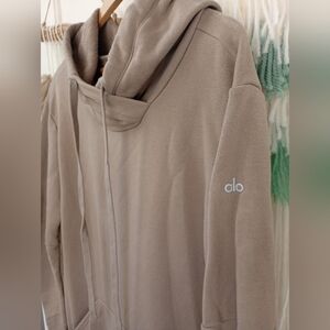 ALO Yoga ~Tan Pullover Longer Style Cotton Blend Hoodie (S)